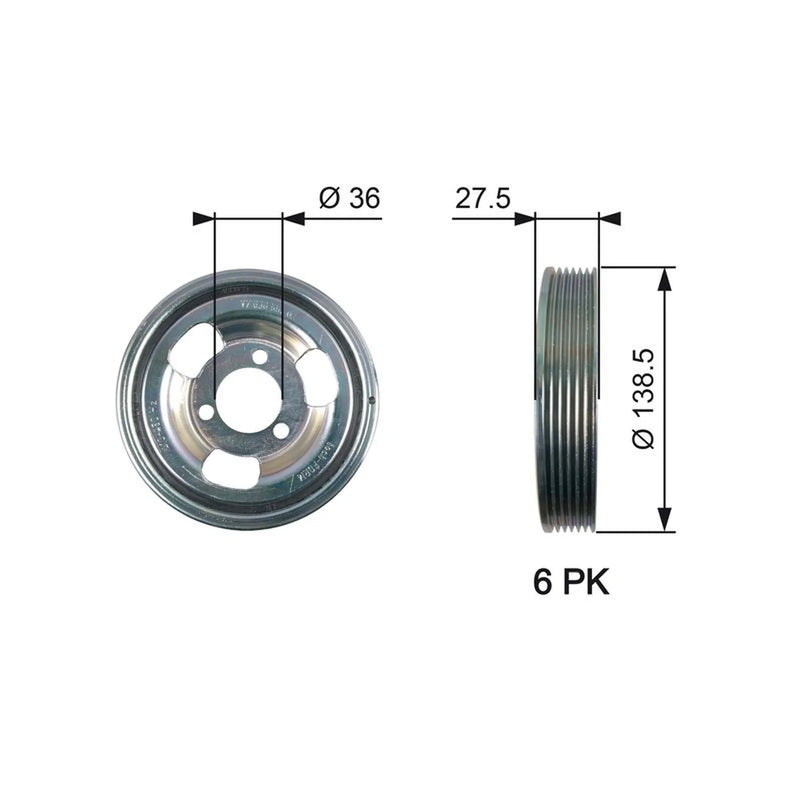 Gates Crank Shaft Belt Pulley TVD1117