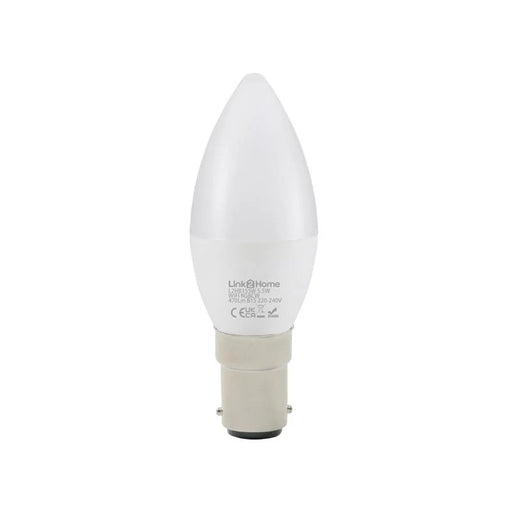 Link2Home Wi-Fi LED SBC (B15) Opal Candle Dimmable Bulb, White + RGB 470 lm 5.5W