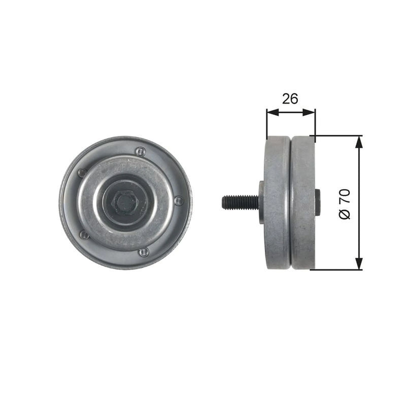 Gates V-Ribbed Belt Deflection/Guide Pulley T36466