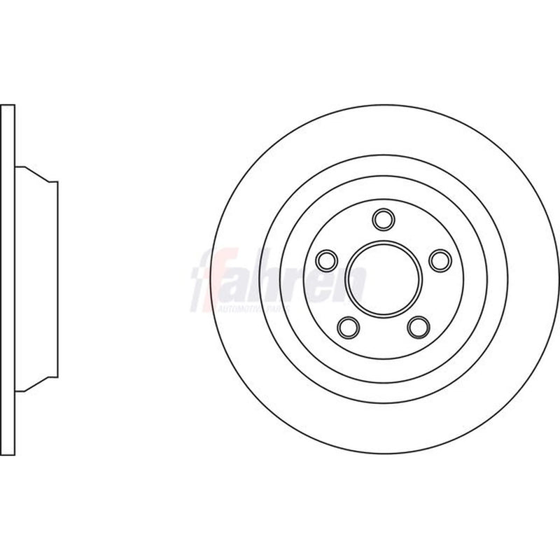 Fahren 2 x Solid Rear Brake Discs FBD6830