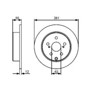 Bosch 2 x Solid Rear Brake Discs 0 986 479 419