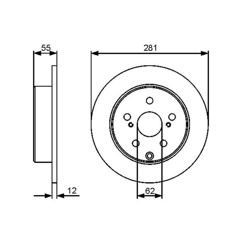 Bosch 2 x Solid Rear Brake Discs 0 986 479 419