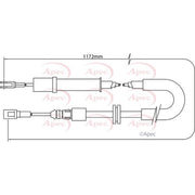 Apec Handbrake Cable Left Rear CAB1295