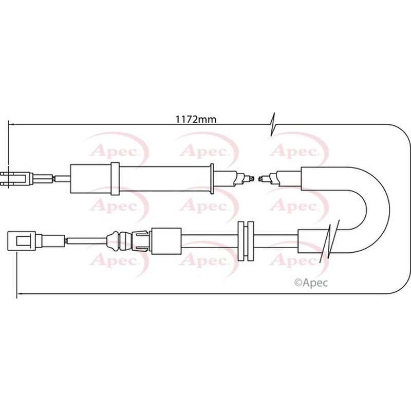 Apec Handbrake Cable Left Rear CAB1295