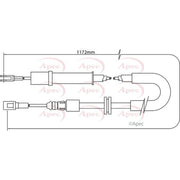 Apec Handbrake Cable Left Rear CAB1295