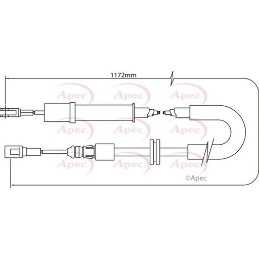 Apec Handbrake Cable Left Rear CAB1295