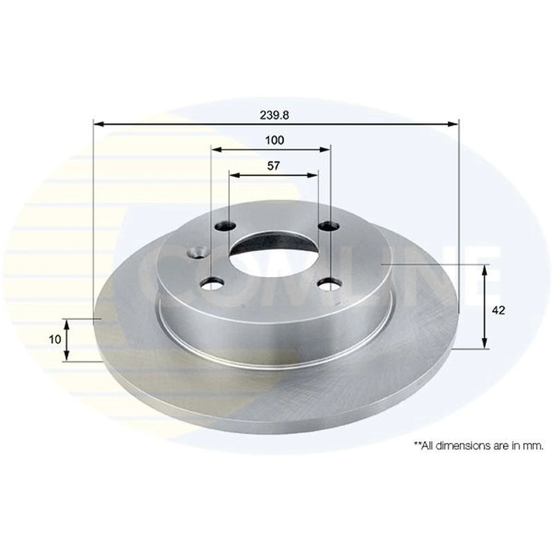 Comline 2 x Solid Rear Brake Discs ADC1106