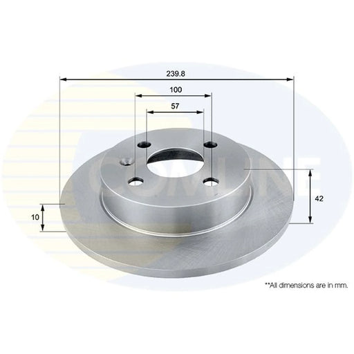 Comline 2 x Solid Rear Brake Discs ADC1106