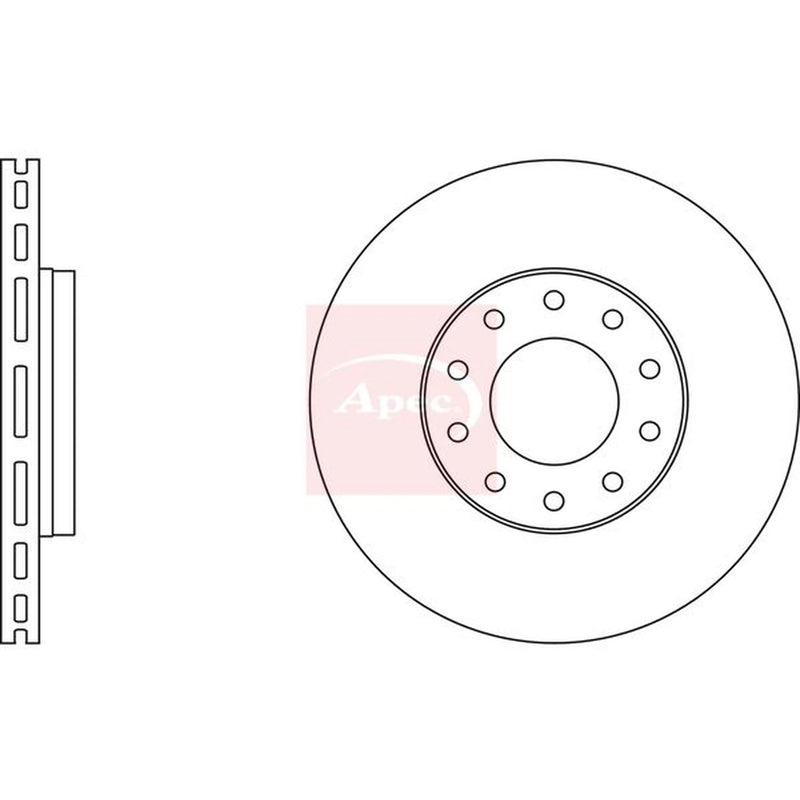 Apec 2 x Vented Front Brake Discs DSK2803