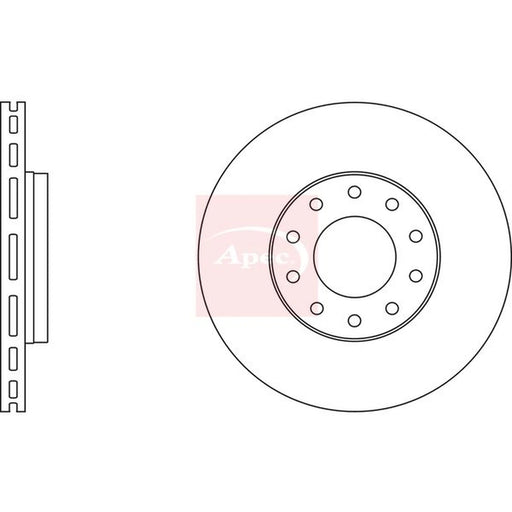 Apec 2 x Vented Front Brake Discs DSK2803