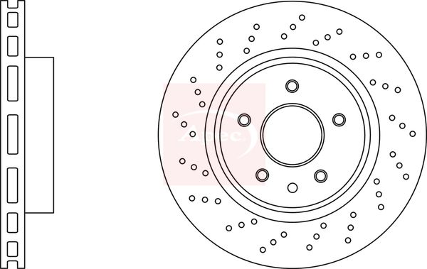 Apec 2 x Brake Disc Set Perforated/Vented
