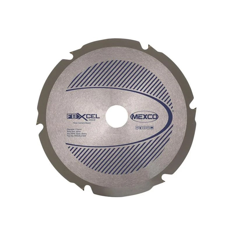MEXCO Fibre Cement Board PCD Blade 216 x 30mm x 6T - FBXCEL21630