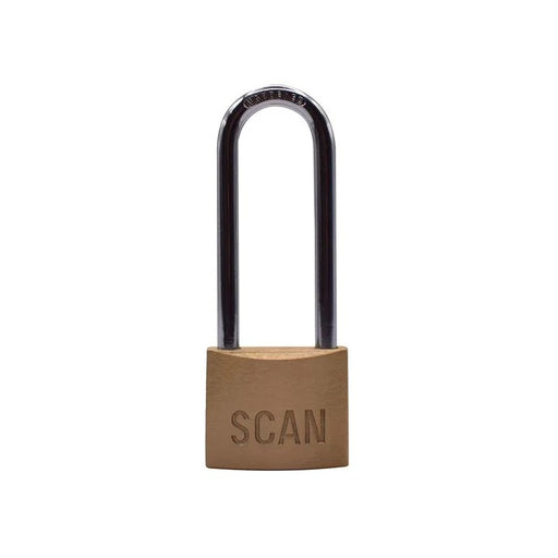 Scan Brass Padlock 40mm Long Shackle - BC0440L