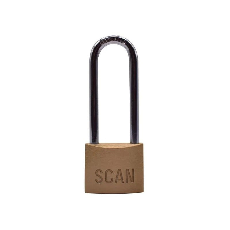 Scan Brass Padlock 40mm Long Shackle - BC0440L