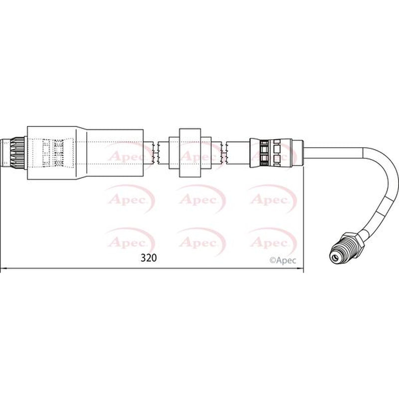 Apec Brake Hydraulic Hose Line Rear Left HOS4119