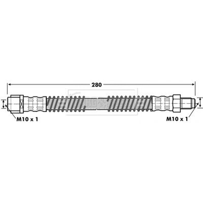 Borg & Beck Brake Hydraulic Hose Line Rear Left BBH7094