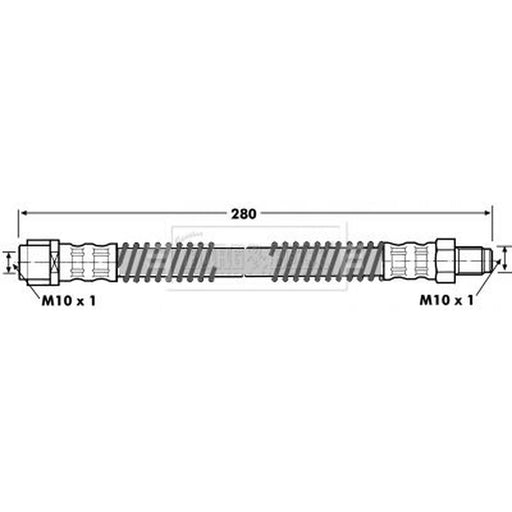 Borg & Beck Brake Hydraulic Hose Line Rear Left BBH7094