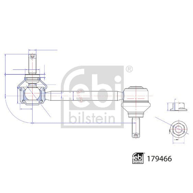 Febi Stabiliser Bar Link Coupling Rod Front Right 179466