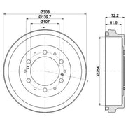 Mintex Brake Drum Assembly Rear MBD364