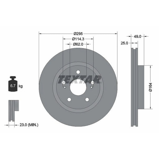 Textar Front Brake Discs 92156503