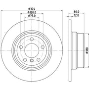 Mintex 2 x Solid Rear Brake Discs MDC1130