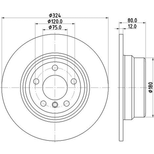 Mintex 2 x Solid Rear Brake Discs MDC1130