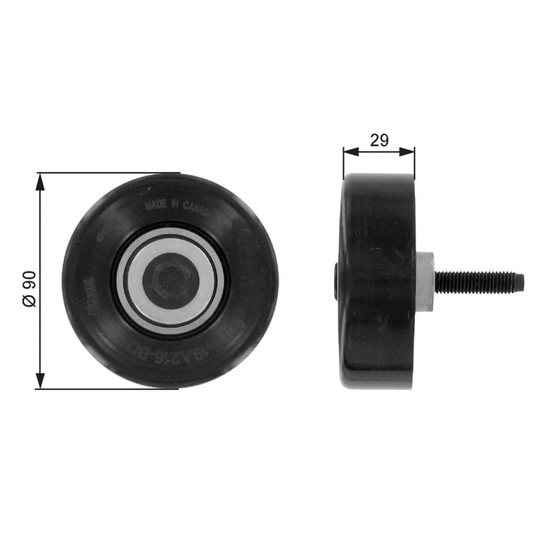 Gates V-Ribbed Belt Deflection/Guide Pulley T36089