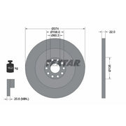 Textar 2 x Solid Front Brake Discs 93066400