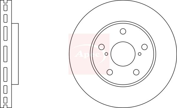 Apec 2 x Brake Disc Set Vented