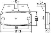 Hella 2PS 345 600-077 Side Marker Light