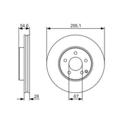 Bosch 2 x Vented Brake Discs 0 986 479 R99