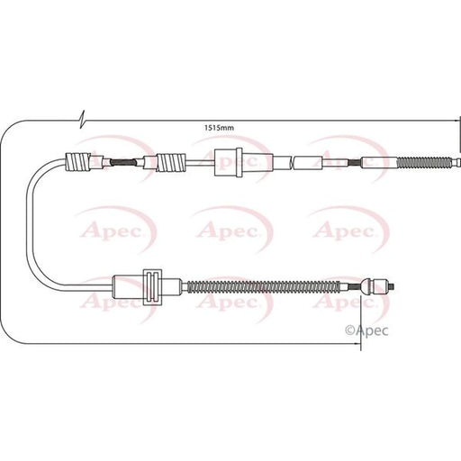 Apec Handbrake Cable Left Rear CAB1398