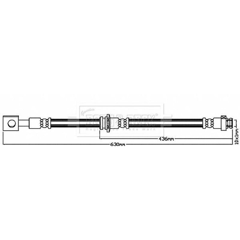 Borg & Beck Brake Hydraulic Hose Line Rear Left BBH8004