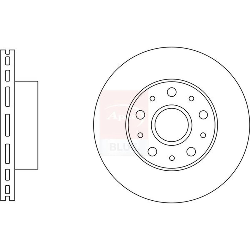 Apec 2 x Vented Front Brake Discs SDK6857