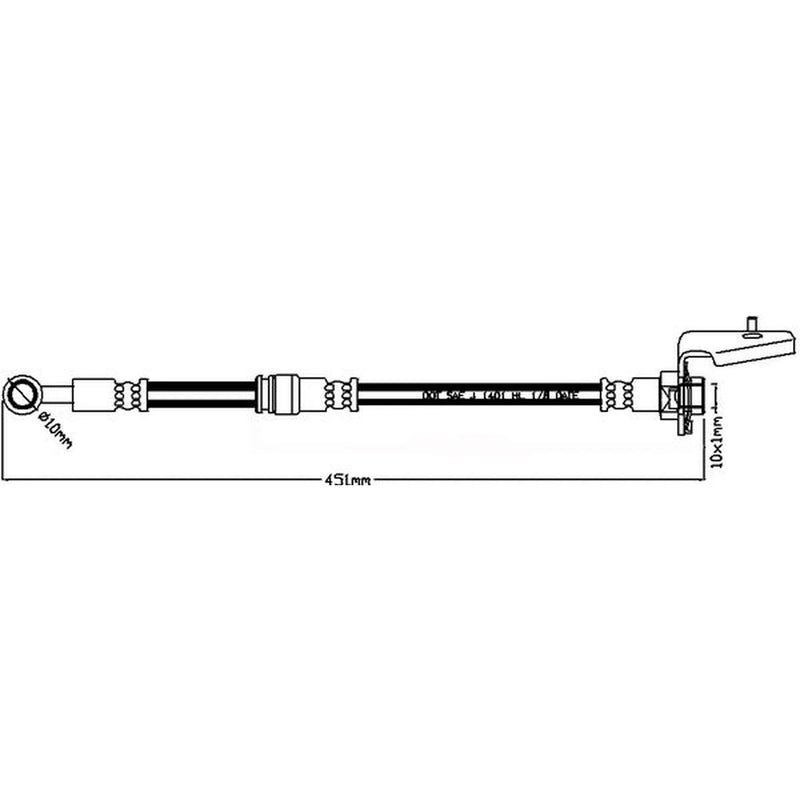 Juratek Brake Hydraulic Hose Line Front Right JBH1340R