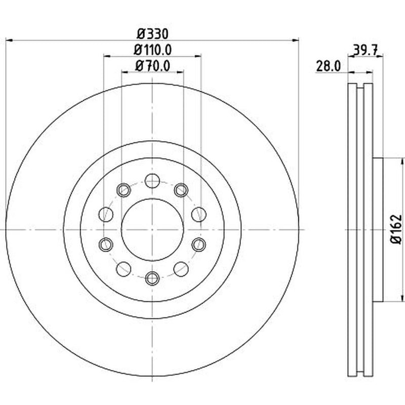 DON 2 x Front Brake Discs PCD14191