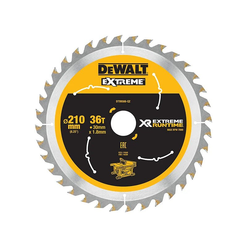 DEWALT Power Tools XR FlexVolt Table Saw Blade 210 x 30mm x 36T - DT99566-QZ