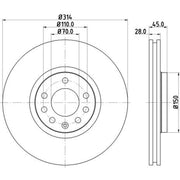 DON 2 x Externally Vented Front Brake Discs PCD13622