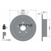 Textar 2 x Solid Rear Brake Discs 92164803
