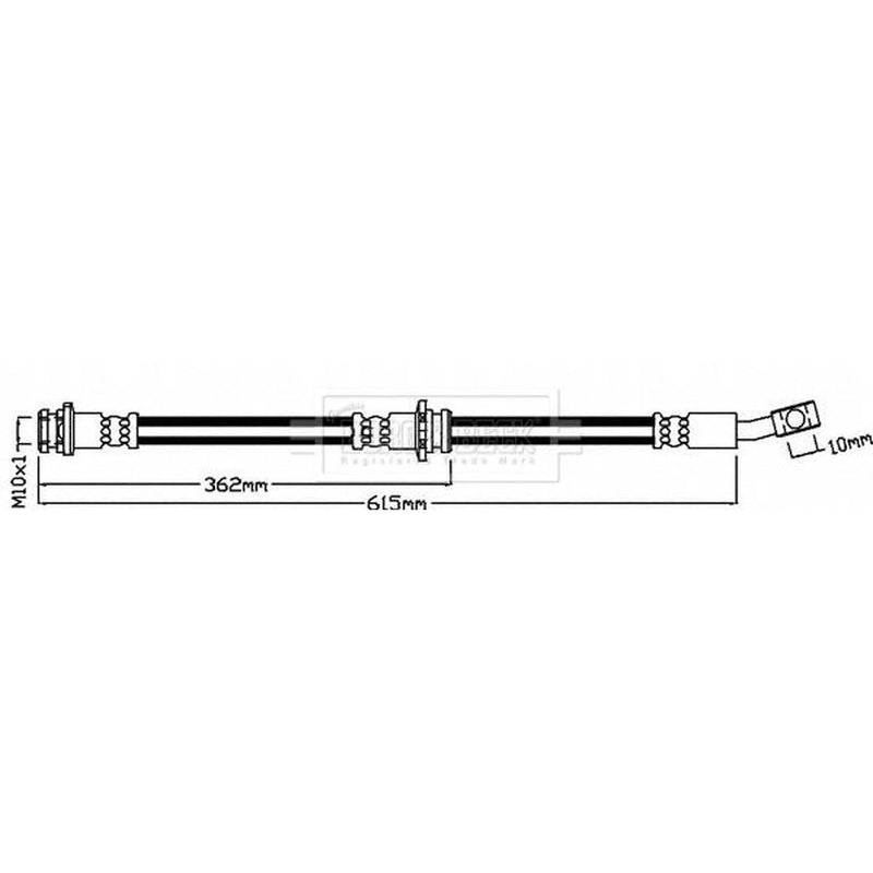 Borg & Beck Brake Hydraulic Hose Line Front Left BBH8429