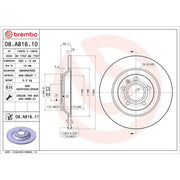 Brembo 2 x Solid Rear Brake Discs 08.A816.11