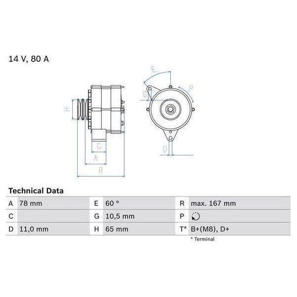 Bosch Reman Alternator 3412 0986034120 Bosch  - Town Parts