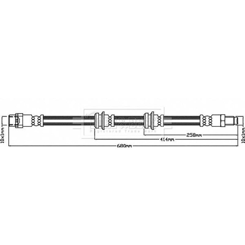 Borg & Beck Brake Hydraulic Hose Line Rear Left BBH8618