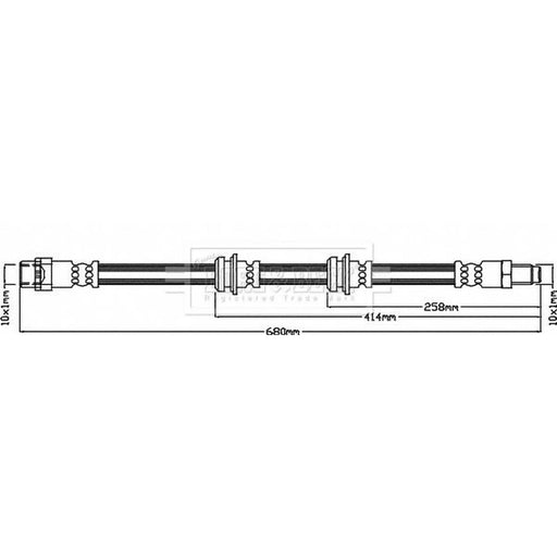 Borg & Beck Brake Hydraulic Hose Line Rear Left BBH8618