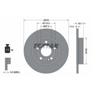 Textar 2 x Solid Rear Brake Discs 92316803
