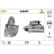 Valeo Starter Motor 12V 2.5kW 9 Teeth 438497