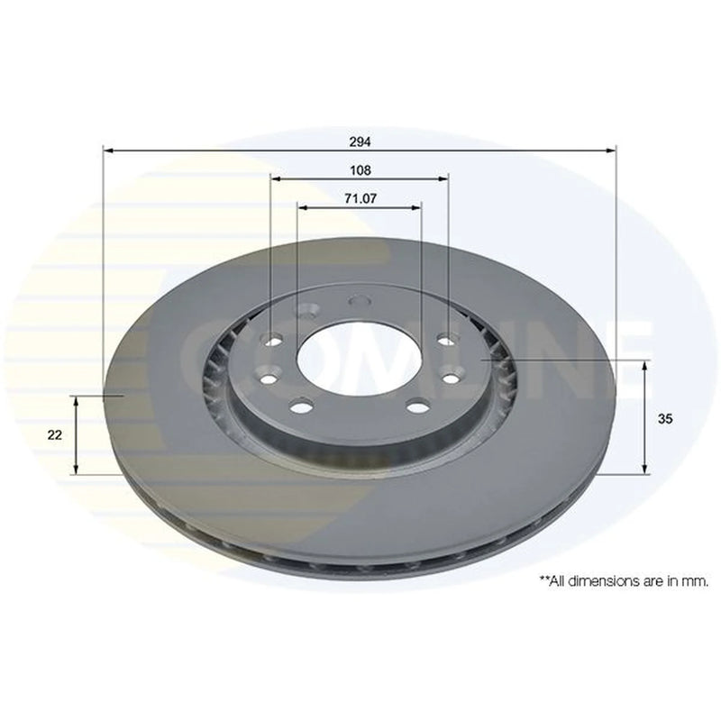 Comline 2 x Rear Brake Discs ADC2847V