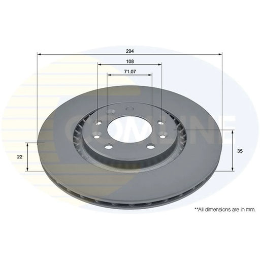 Comline 2 x Rear Brake Discs ADC2847V