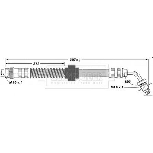 Borg & Beck Brake Hydraulic Hose Line Left BBH7132