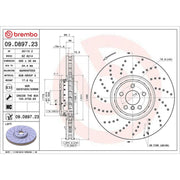 Brembo 2 x Aluminium Front Brake Disc Hub Brake Discs 09.D897.23
